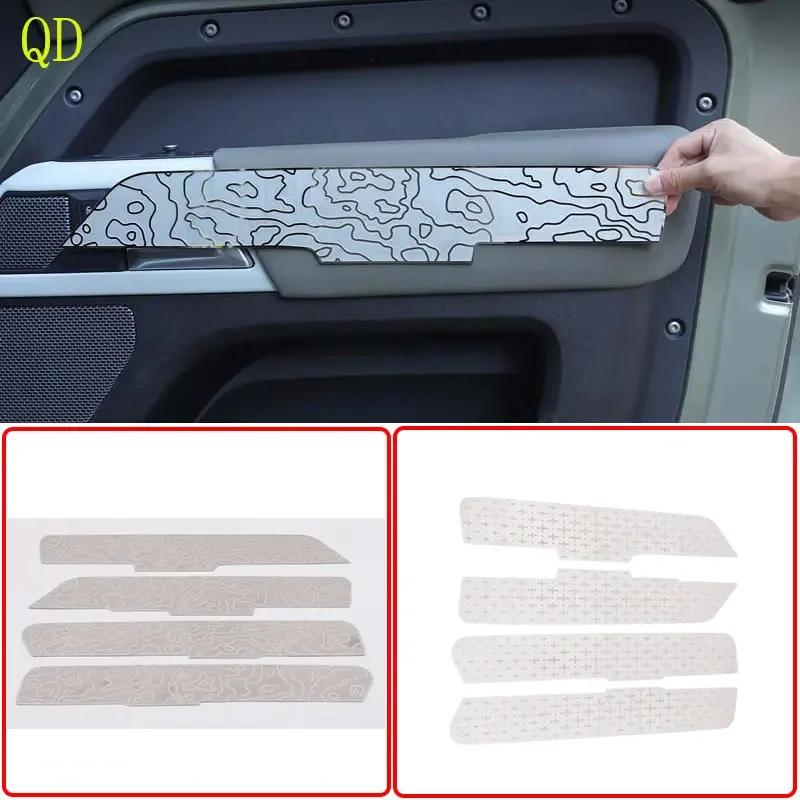 

For Land Rover Defender 110 130 2020-2024 Stainless Steel Car Interior Door Decorative Panel Sticker Car protection accessories