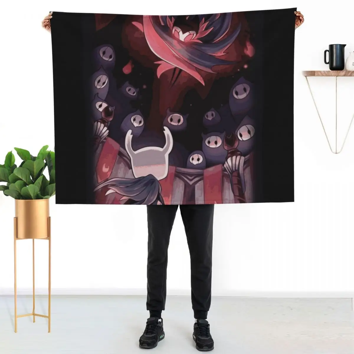 Hollow Knight - The Knight Facing Master Grimm Throw Blanket Flannels Vintage for babies Decoratives Blankets
