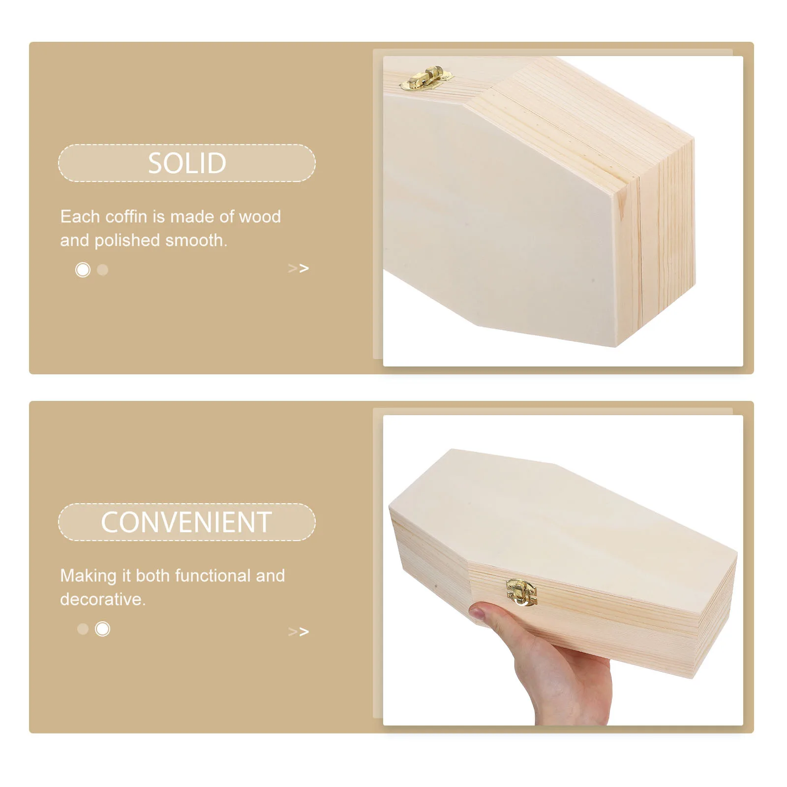 صندوق خشبي على شكل نعش كبير الحجم حامل حلوى الهالوين حفلة مخيفة لصالح تخزين المجوهرات القوطية حاوية صغيرة يدوية الصنع #4