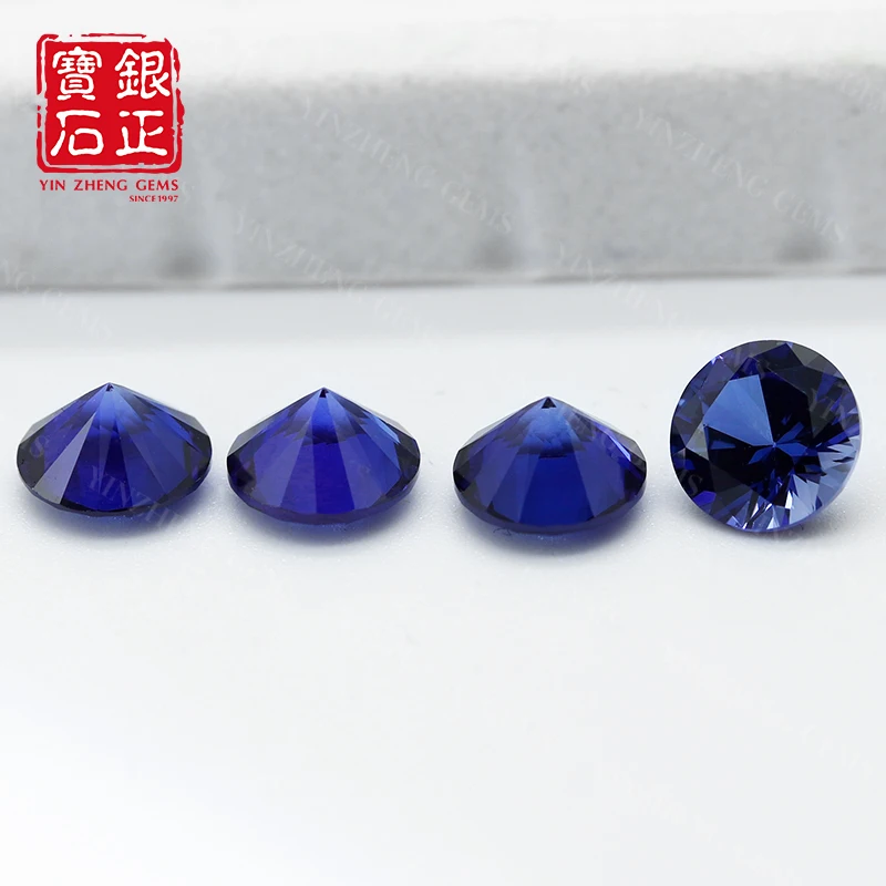 YinZheng Flame Melted Royal Blue Sapphire Round Cut Can Be Provide GRC Or AGL Certifacate For Jewelry Making Cultivate Sapphire - Image 5