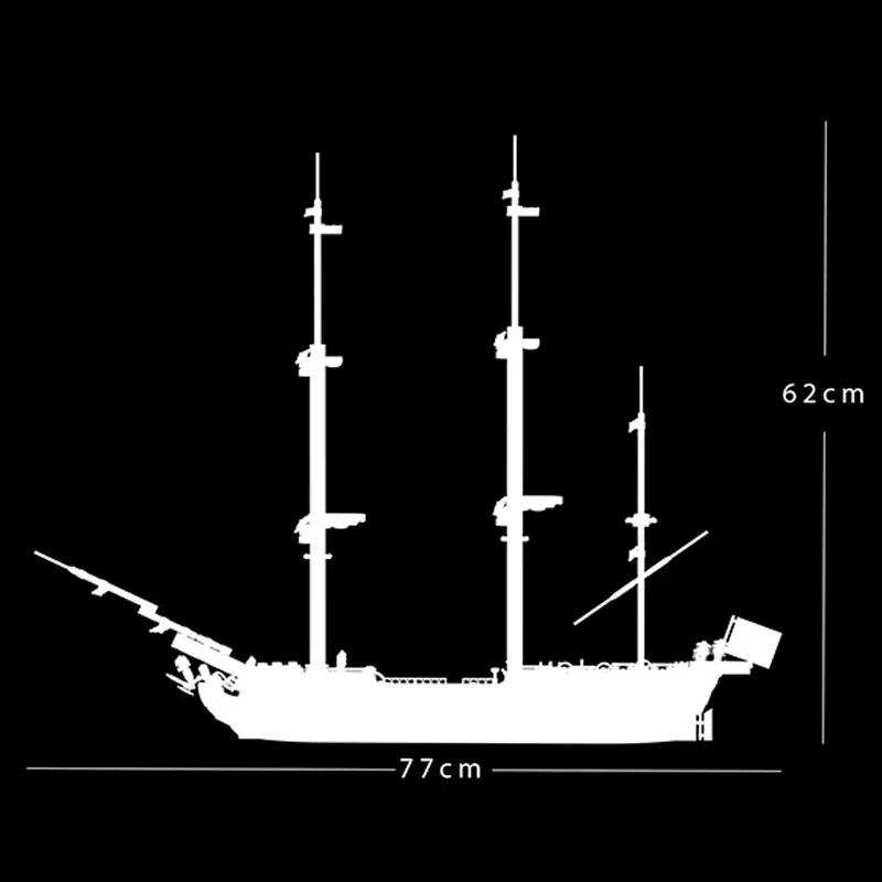 MOC-décennie s de Construction Modulaires en Briques, Modèle de Frégate Impériale, Bateau, Technologie, Jouets à Assembler Soi-Même, Cadeaux