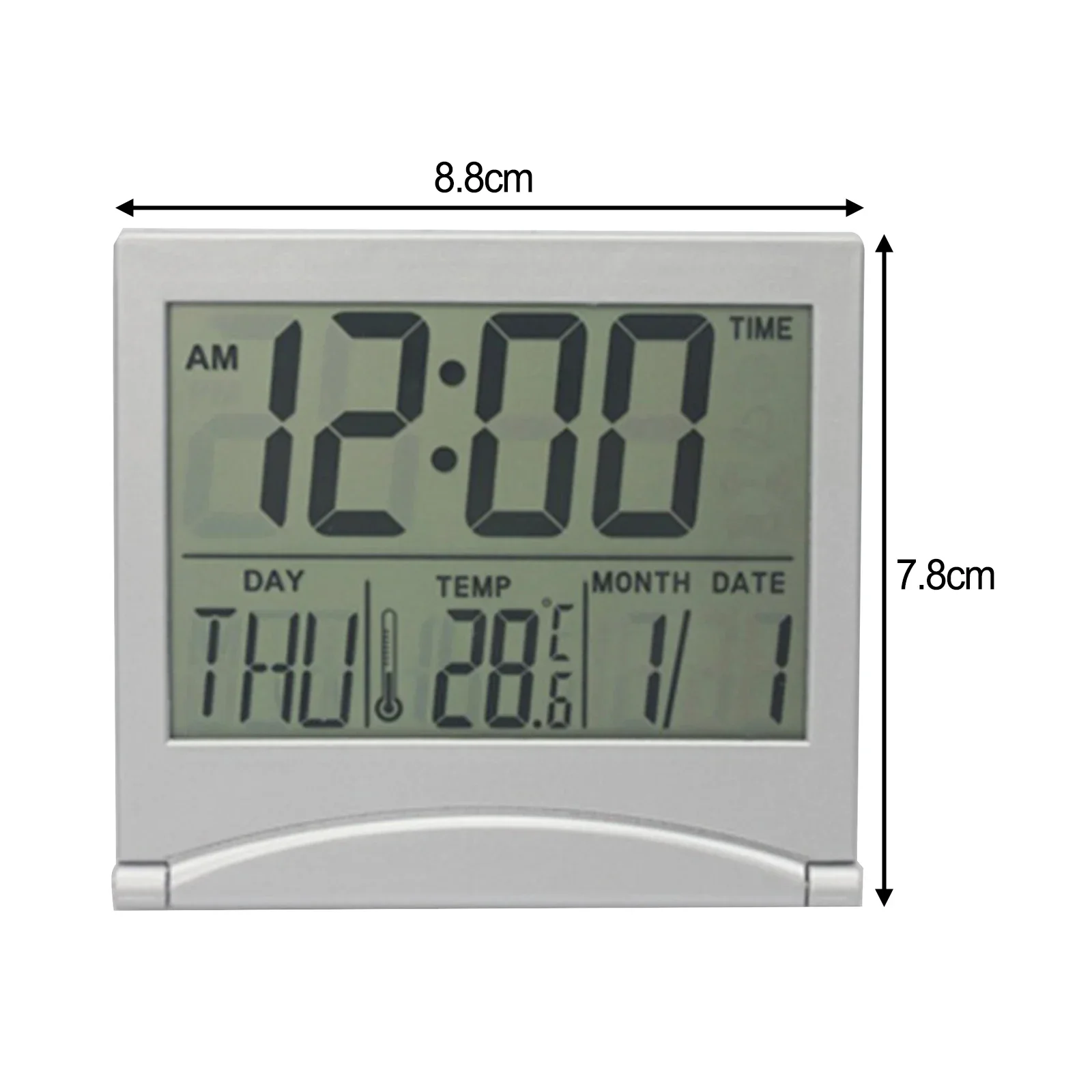 1Pcs Foldable Electronic Clock Large LCD Display Ultra-Thin Travel With Date And Temperature Alarm Clock Portable Mute Watch