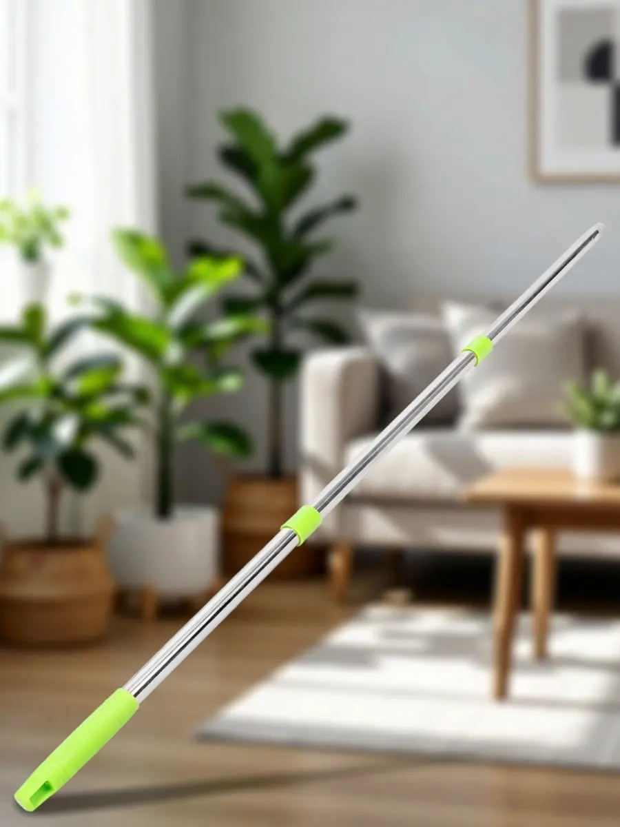 1Set Mop Handle Replacement Three Section Screw Adjustable Mop Pole Replacement Rod Stick for Household Floor Cleaning