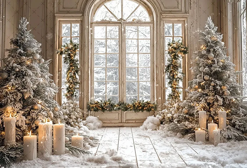 Mehofond Photography Background Winter Christmas Indoor Window Xmas Tree Kid Family Holiday Portrait Decor Backdrop Photo Studio