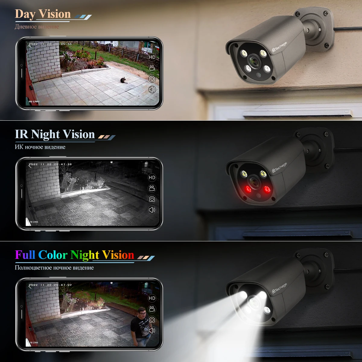 Techage 4K 16CH 8MP 5MP PoE Camera System H.265 Face Human Detect 2-way Audio Colorful Night CCTV Security Surveillance NVR Kit