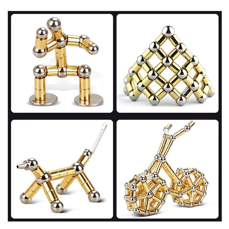 55Pcs/Set Magnetic Fidget Pen Toy Sculpture Building Blocks Pen Creative DIY Desktop Decoration Decompression Magnetic Touch Pen