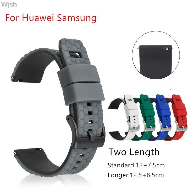 20mm 22mm Silicone Watch Strap Double Color Quick Release Band Bracelet for Huawei Watch gt 2 Samsung Galaxy 42/46mm Amazfit GTR