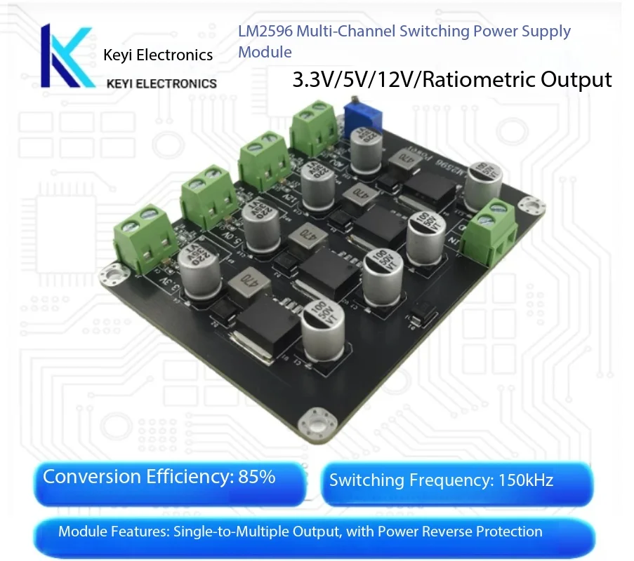 LM2596 Multi-Channel 3A DC-DC Step-Down Power Supply Module 3.3V/5V/12V/ADJ Output for Arduino