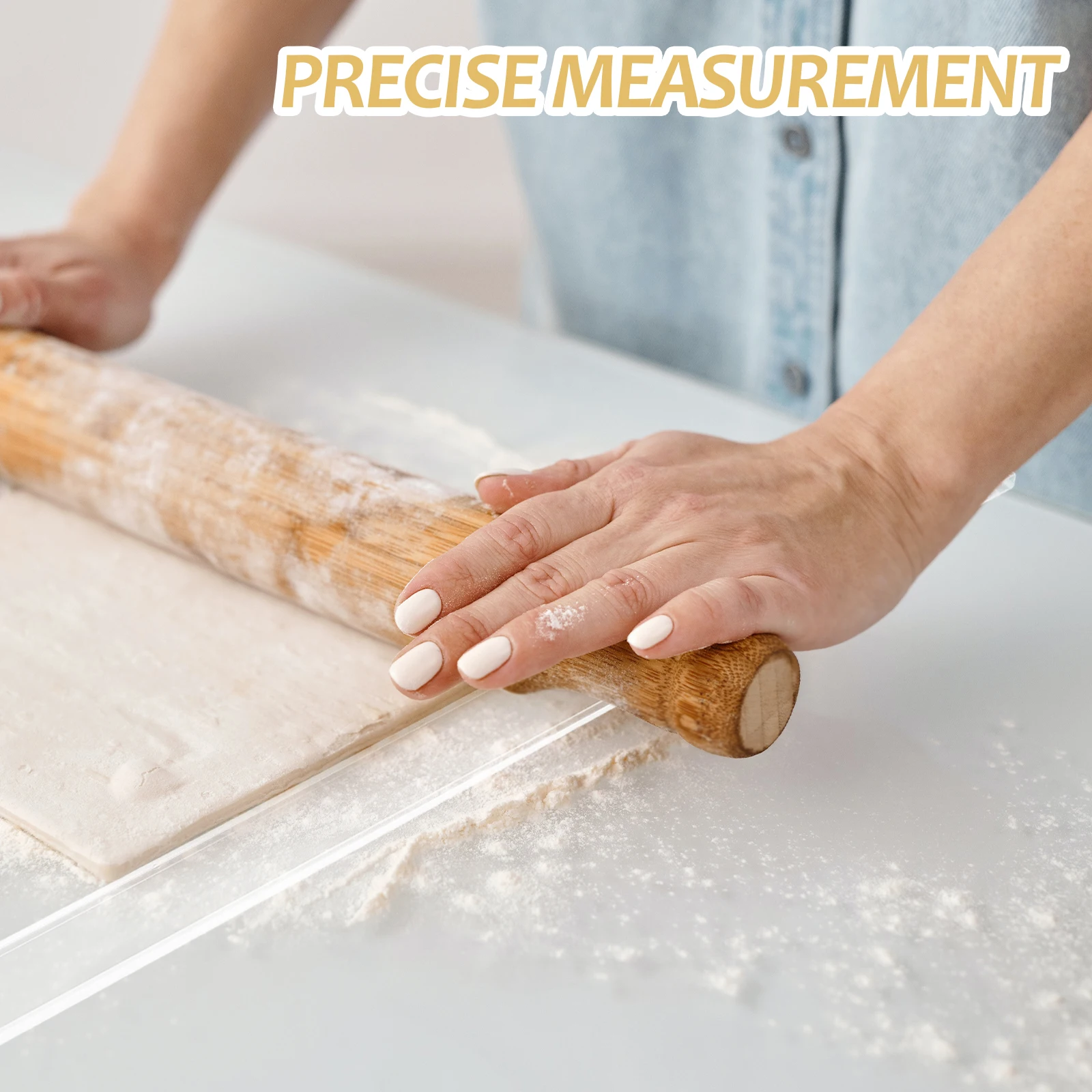 

2Pcs Biscuit Thickness Balance Ruler Acrylic Rolling Pin Guides Cookie Strips Pastry Dough Fondant Baking Tools Dessert Kitchen
