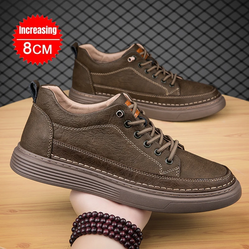 6cm 8cm Hidden Elevator Shoes Men Lifting Board Shoes Women Chunky Height-Increasing Sneakers Enhancing Increase Casual Shoes
