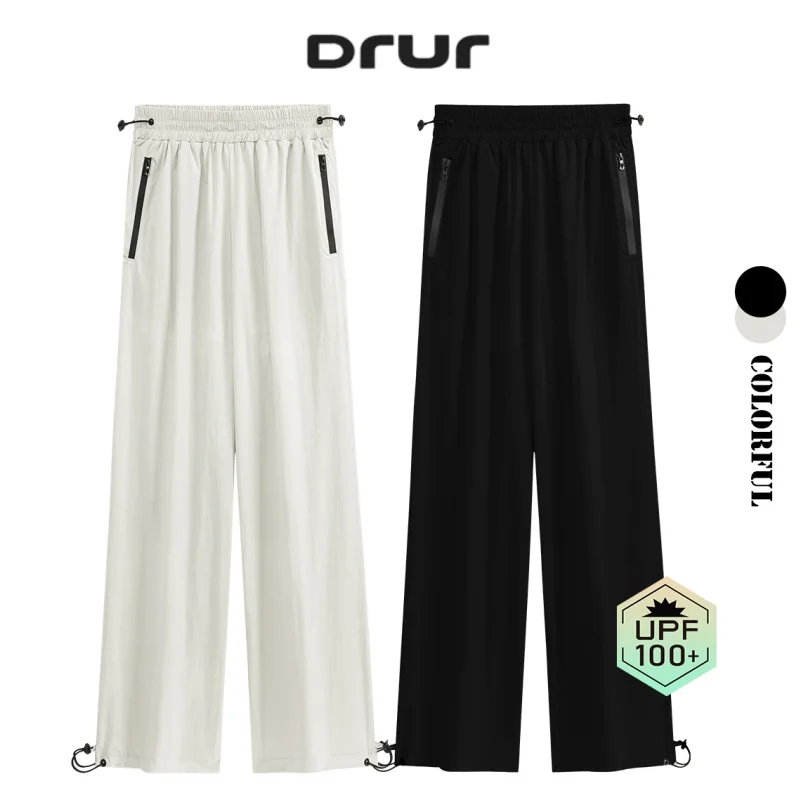 

DRUR UPF100 + спортивные походные брюки-карго для бега, уличные быстросохнущие спортивные штаны с карманами, свободные солнцезащитные брюки для тренировок