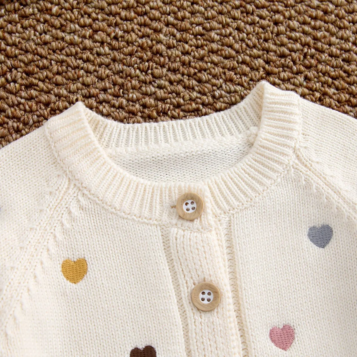 0-3T Newborn Kid Baby Girl Sweater Winter Clothes Heart Print Baby Knit Romper Cute Sweet Bodysuit Princess Outfit
