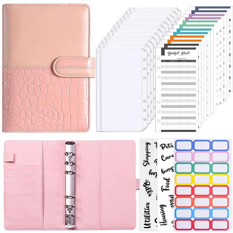 A6 Crocodile Pattern Macaron Loose-Leaf Notebook Creative Stationery Planner Office Stationery