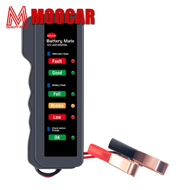 

Portable 12V Car Battery Tester with 6 LED Lights Detect Display Car Tool Auto Battery Tester For Car Motorcycle