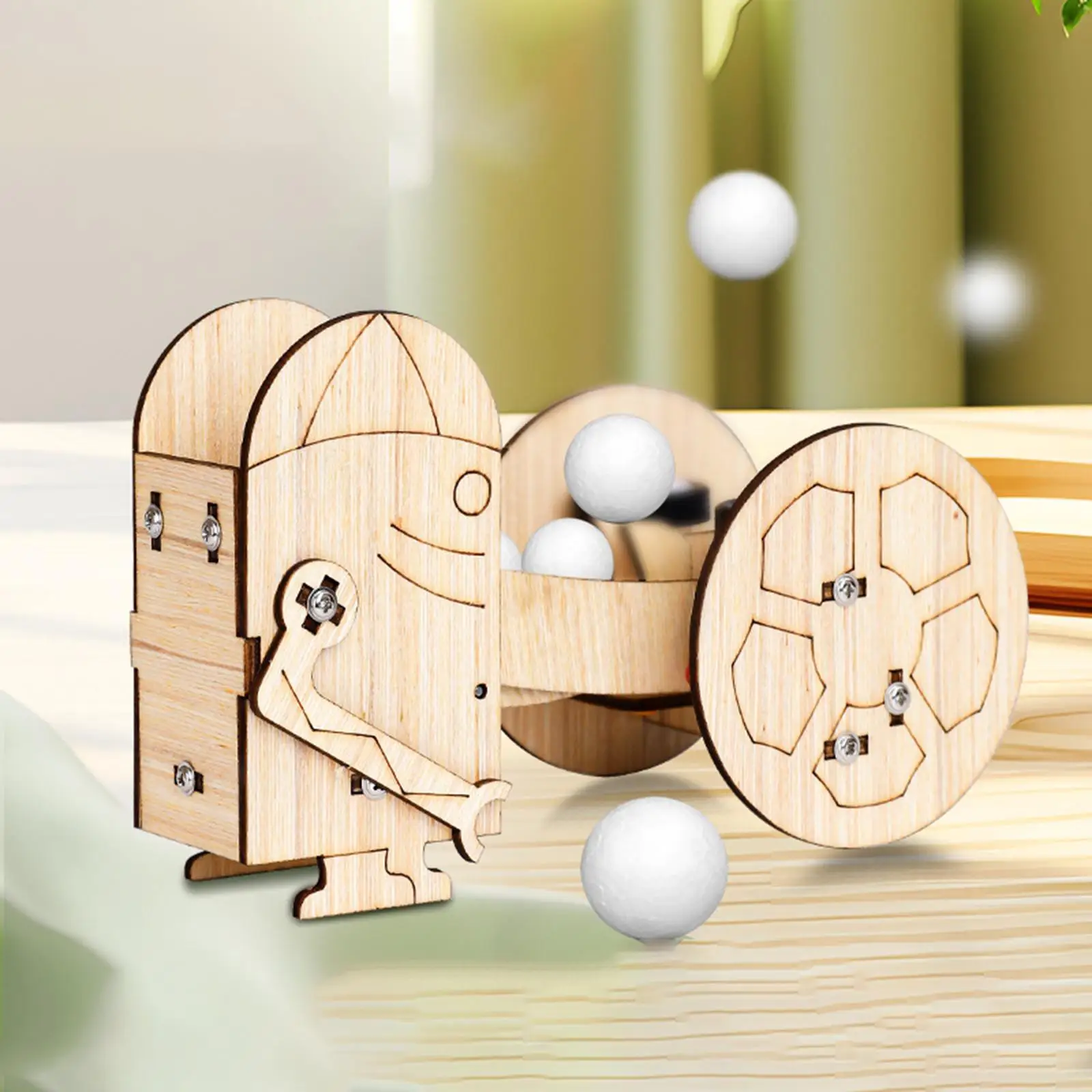 Ball Launching Robot Birthday Gift Wood Craft Kits for Children Adults