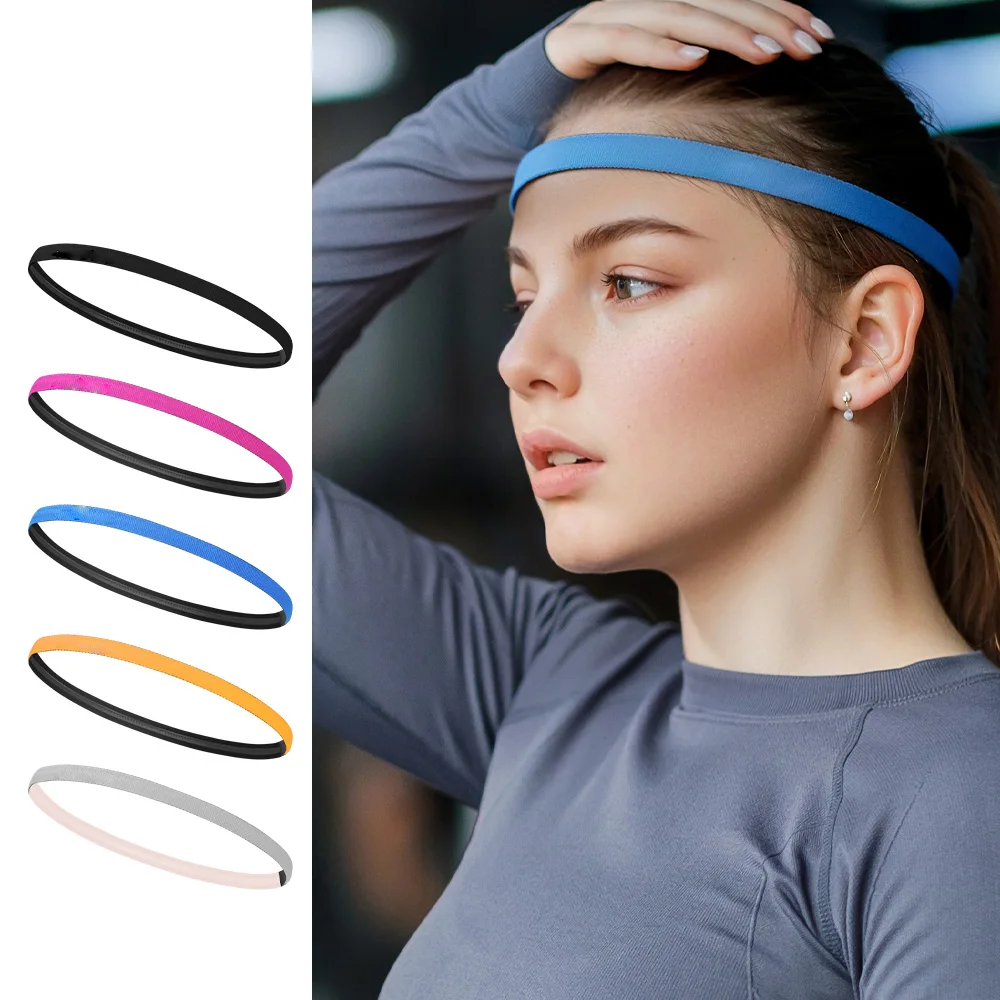 Bandeau de sport antidérapant pour cyclisme, bandeau élastique en silicone pour fitness, gym, extérieur, femmes, hommes, bandeau léger anti-transpiration NOUVEAU