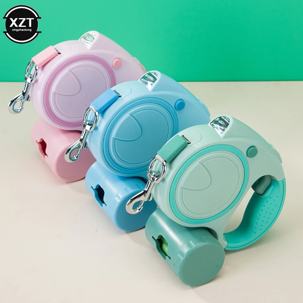 

Dog Leash With Light And Garbage Bag Automatic Retractable Dog Pomeranian Corgi Dog Leash Dog Walking Traction Rope Pet Supplies