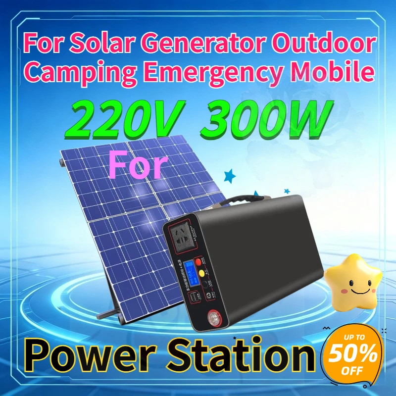 Portable Power Station 220V 300W 90000mAh LiFePO4 Backup Battery Solar Generator Outdoor Camping Emergency Mobile Power Bank