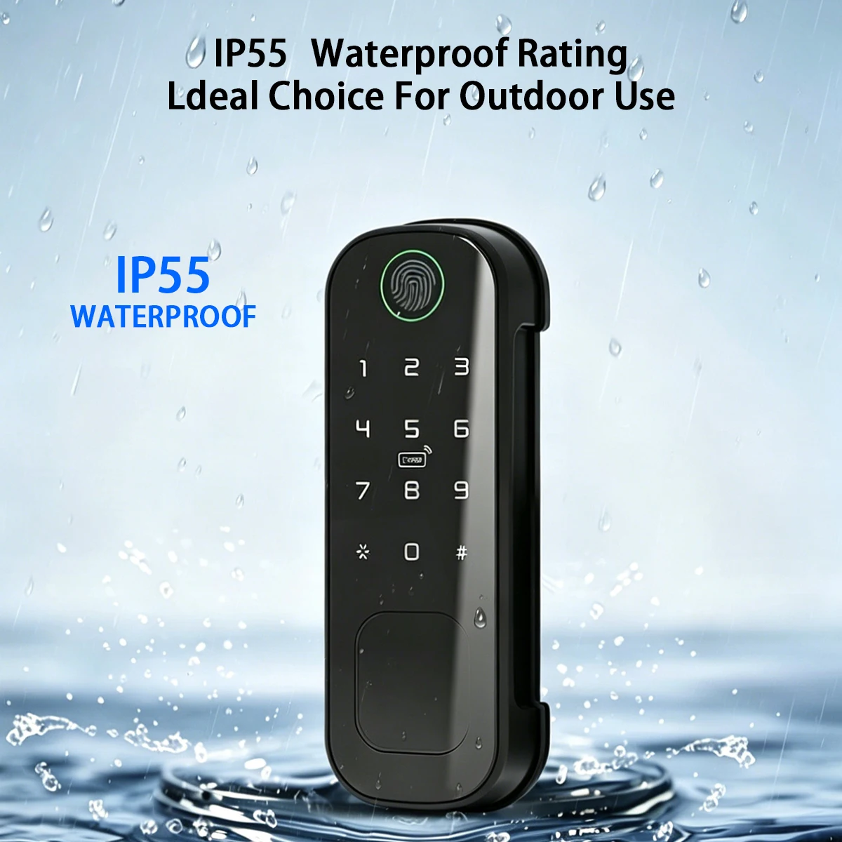 RAYKUBE N4 Smart Gate Lock IP55 Waterproof TTlock Bluetooth/Tuya WiFi Fingerprint IC Card Password APP Unlock Outdoor Courtyard