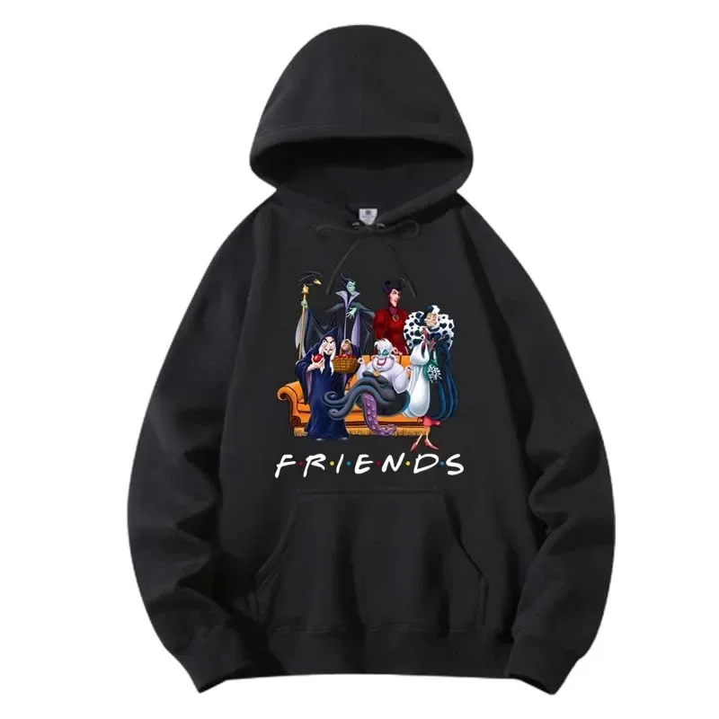 Funny Disney Villains Graphic Print Women Hoodies Harajuku 90s Sweatshirt Winter Long Sleeves Pullover Female Streetwear Tops