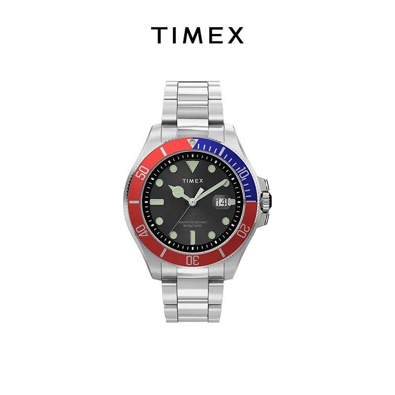 TIMEX 남성용 럭셔리 레저 다기능 시계, 달력 쿼츠 스틸 스트립 손목시계, 브랜드