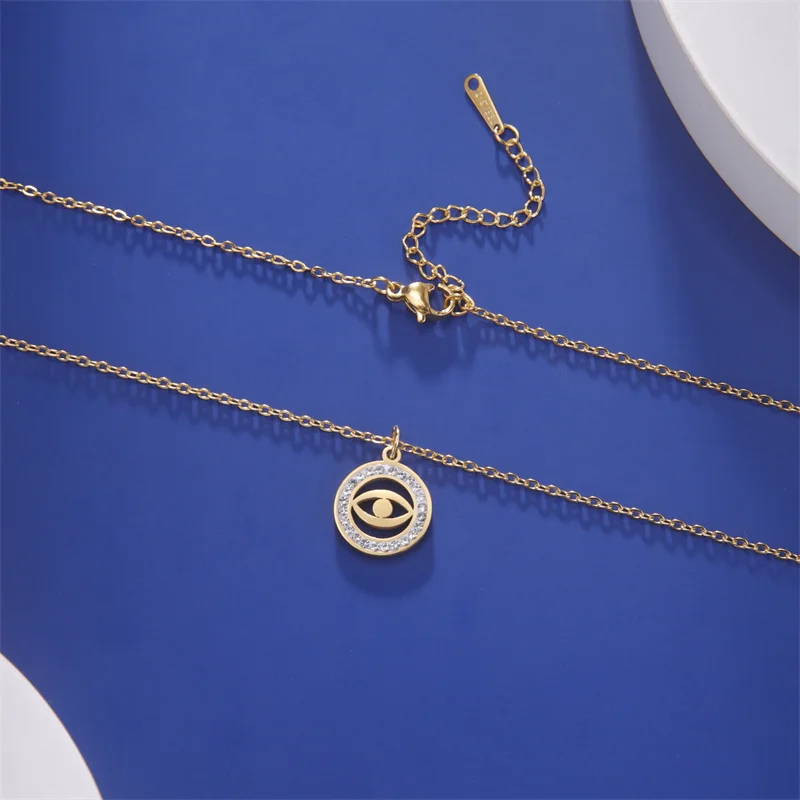 Trendy Edelstahl Strass Baum des Lebens Anhänger Halskette Für Frauen Charme Sommer Schlüsselbein Kette Schmuck Colgantes Cadena – Detail 29