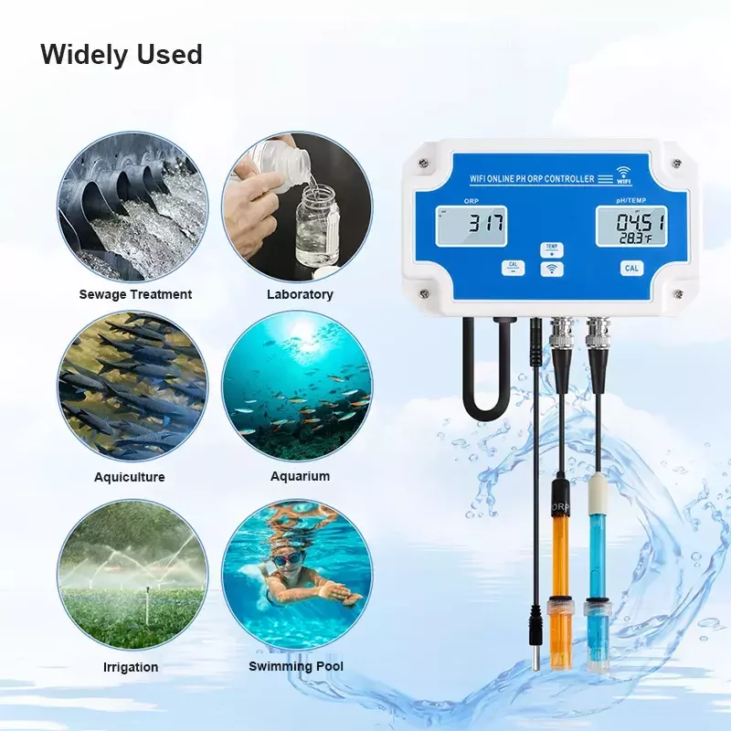 Automatischer pH-ORP-Controller Online Tank pH-Controller Dosierpumpe Hydroponischer pH-Controller