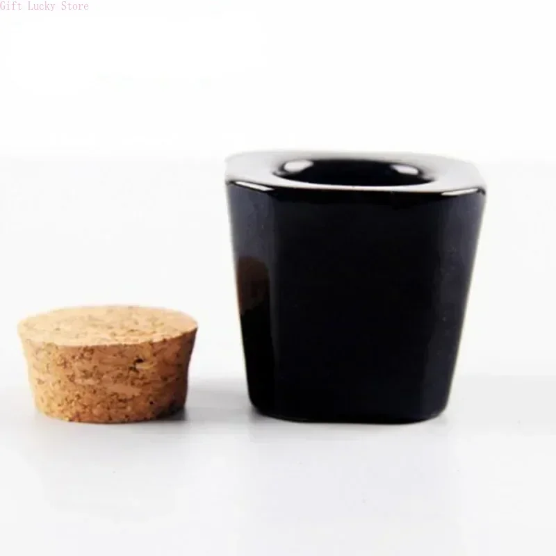 1 個セラミックネイルカップアクリルパウダー液体ブラシダッペンボウルホルダーコンテナ機器ネイルサロンツール木製蓋付き