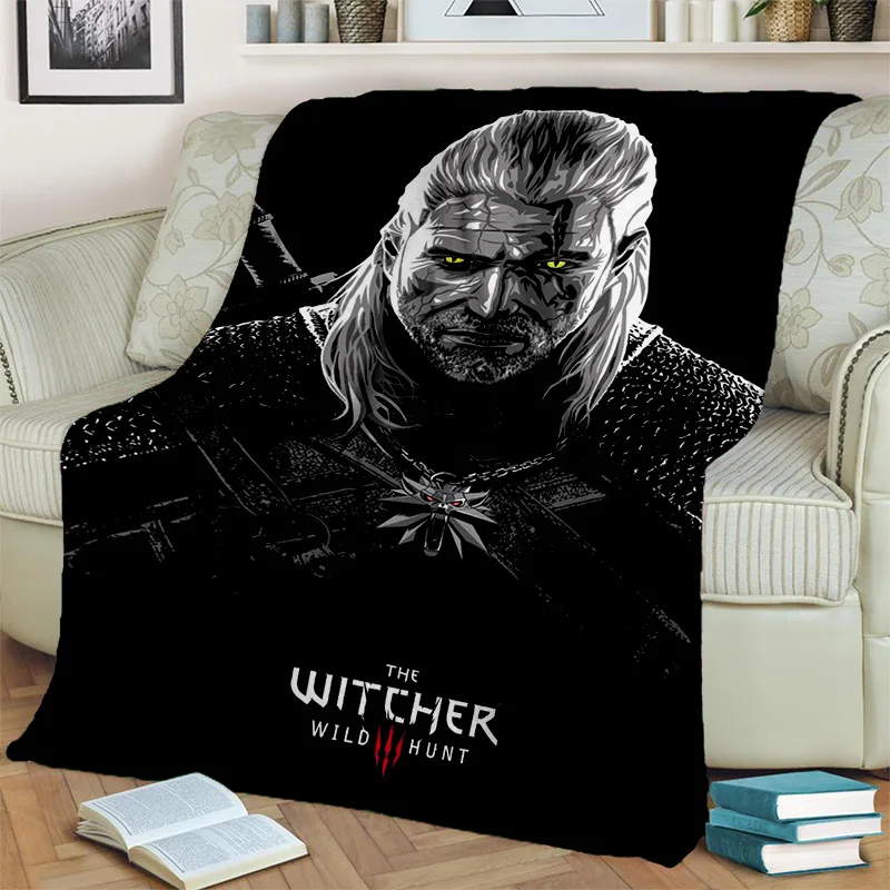 W-Witcher 게이머 만화 담요, 부드러운 던지기 담요, 가정 침실 침대 소파, 피크닉 여행 사무실 커버 담요, 어린이 3D 게임