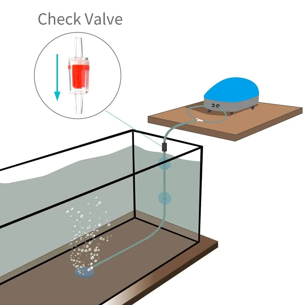 10pcs Plastic One Way Check Valve for Aquarium Air Pump Non-Return Home Fish Tank CO2 System
