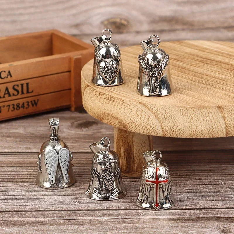 Motorcycle Bell Guardian Angel Ride Cycling Bell Chains Accessories Bells For Motorcycles Riding Punk Cross Exorcist Amulet image 2