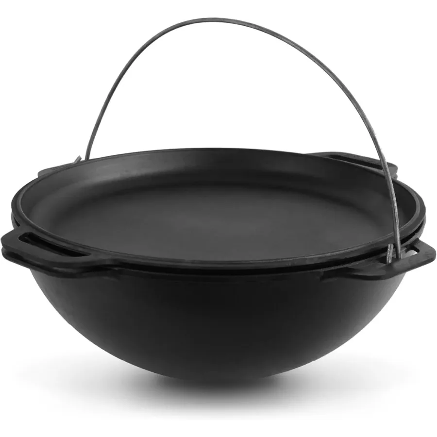 أوزبكي كازان حديد زهر بريزول 12.5 كوارتز 12 لتر فرن هولندي من الحديد الزهر كازان لمجموعة أواني طهي بلوف أدوات طهي ممتازة للتخييم آسيوية #1