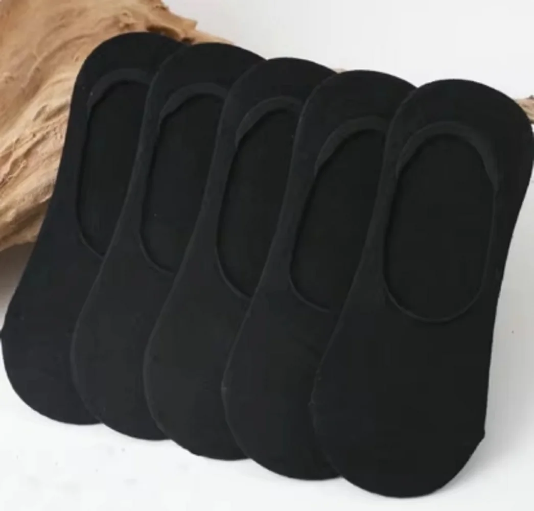 5/10pairs Invisible Socks for Men Ankle Short No Show Low Cotton Black White Non-slip Silicone Summer Thin Sock Breathable image 6