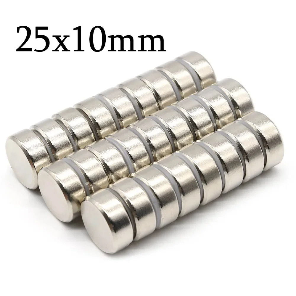 25mmx10mm Super Strong Round Neodymium Magnet Powerful Magnets N35 small Permanent Magnetic NdfeB Refrigerator Magnet 25x10