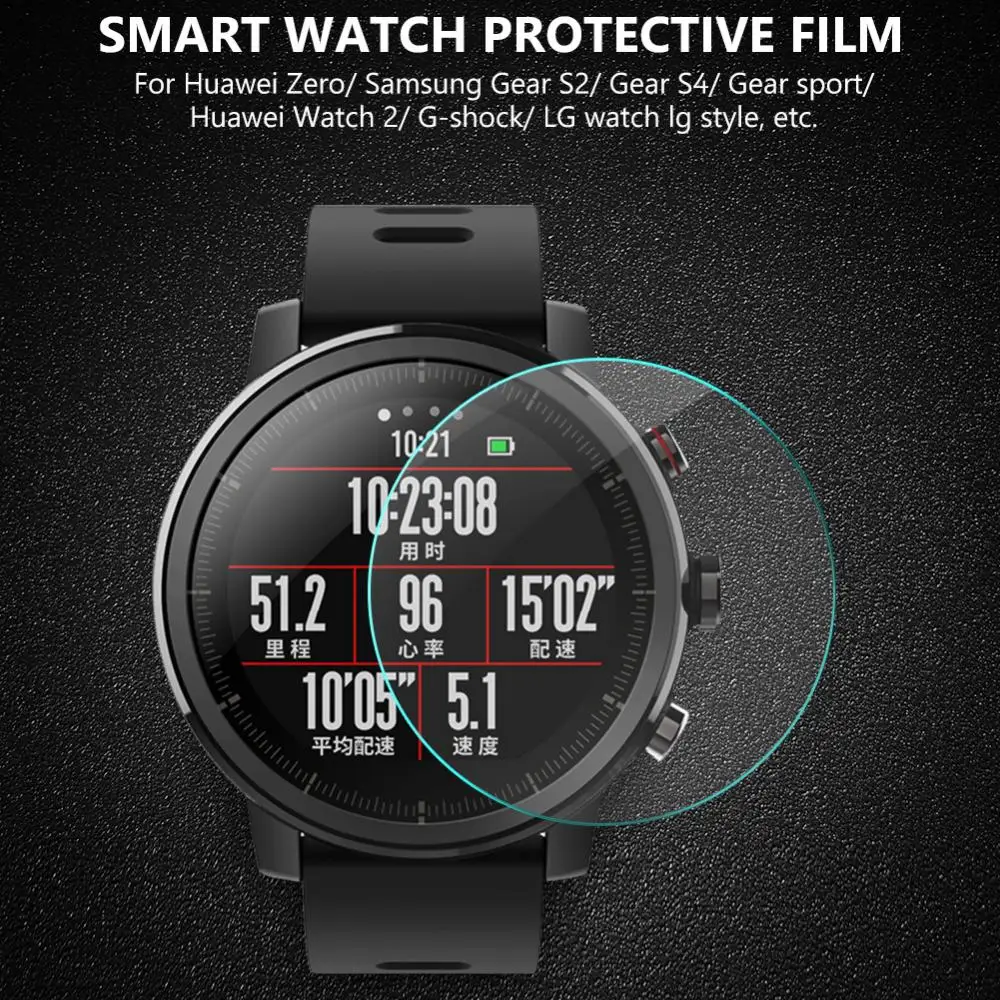 Película protectora de pantalla de vidrio templado para reloj inteligente, protector de pantalla redondo de 2 piezas, diámetro de 34, 35, 36, 37,