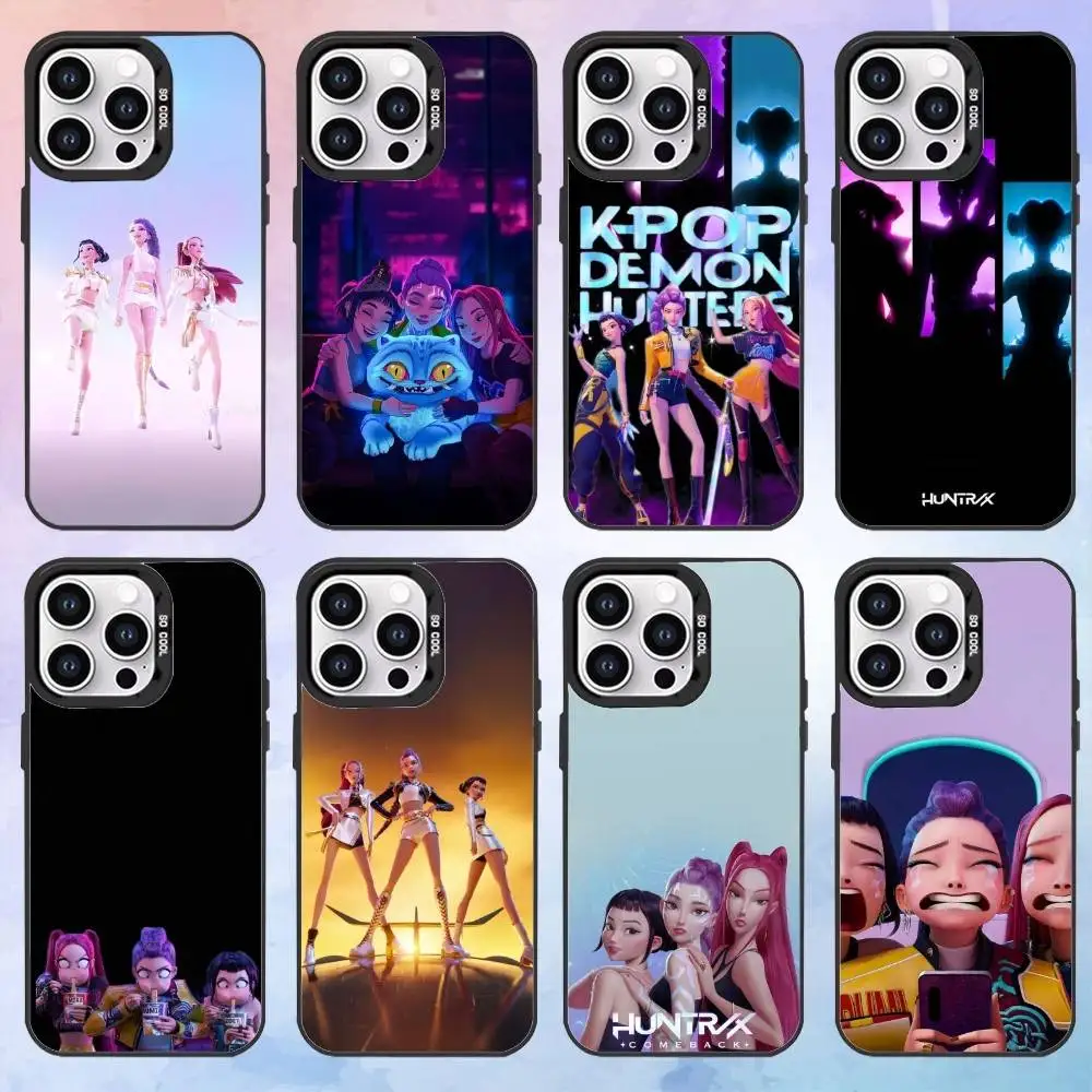 

KPop D-Demon H-Hunters Phone Case For iPhone17,16,15,14,13,12,11 Plus,Pro Max Black Candy Matte Shockproof Cover