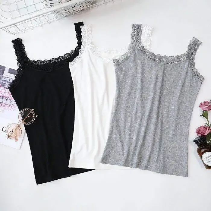 Summer Women Sleeveless Tanks Top Bodycon Temperament Sexy Lace Patchwork Tshirt Vest Tank Top Female Vest Tops Camis