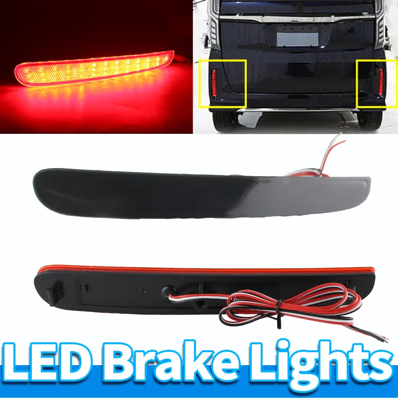 

2PCS LED Brake Lights Stop Lamp FOR Honda N-Box Hatchback Kei Car 2021-2024 Rear Bumper Reflector Light Strip Rear Bumper Light