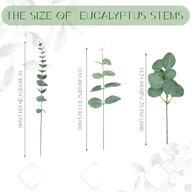 5/10/20Pcs Artificial Eucalyptus Leaves Stems Bulk Silver Dollar Leaf Picks Plant Fake Flowers for Wedding Bouquets Floral Decor