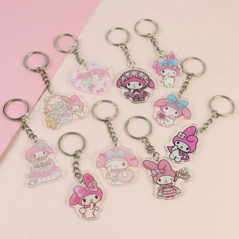 Sanrio HelloKitty Acrylic Keychain Cartoon Animation Surrounding Students Birthday Gift Pendant Meletti Manufacturers in Stock