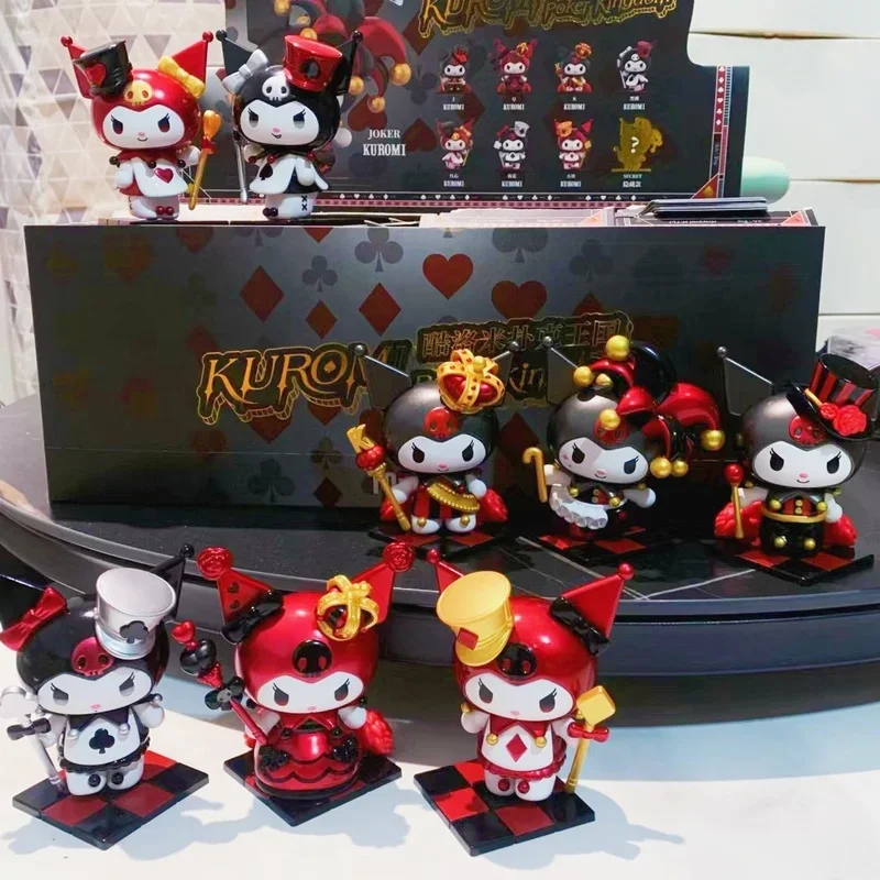 Original Genuine Sanrio Blind Box Kuromi Poker Kingdom Ornaments Decorative Mystery Surprise Box Cute Cartoon Doll Toys Gifts