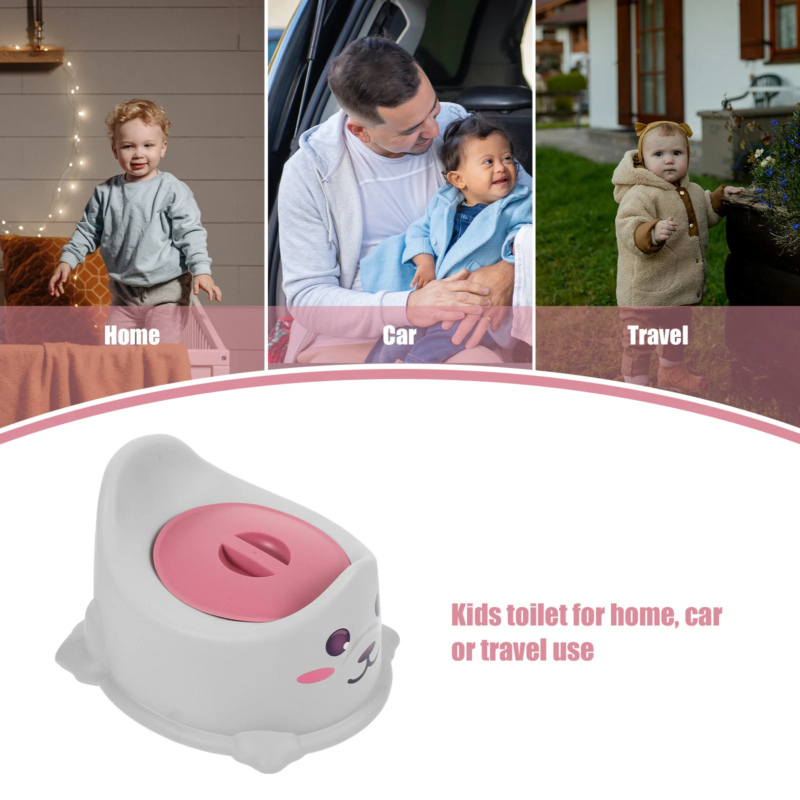 مقعد مرحاض محمول للأطفال مصنوع من مادة البولي بروبيلين خفيف الوزن للأطفال للتدريب على السفر كرسي سميك للأطفال الصغار يستخدم السيارة المنزلية بجودة ممتازة #2