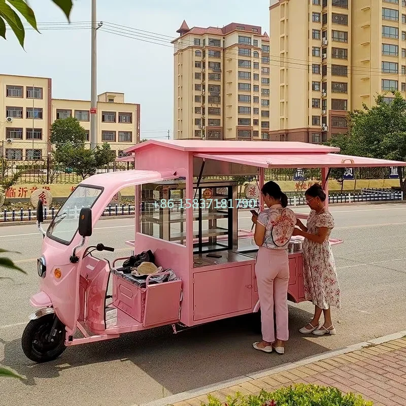 Small Business Mobile Dining Car Three-wheeled Electric Fast Food Mobile Dining Car Truck Customized Mobile Dining Carts Price