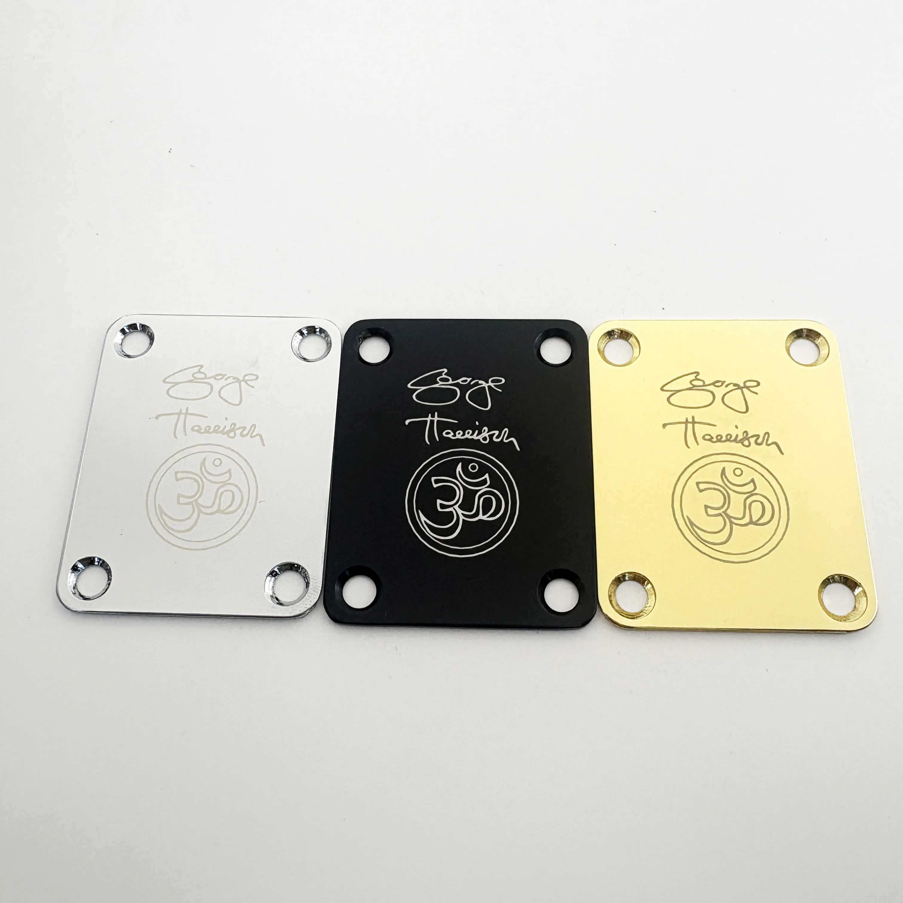 Electric Guitar George Harrison Neck Plate Customizable Serial Number Gold/Silver/Black