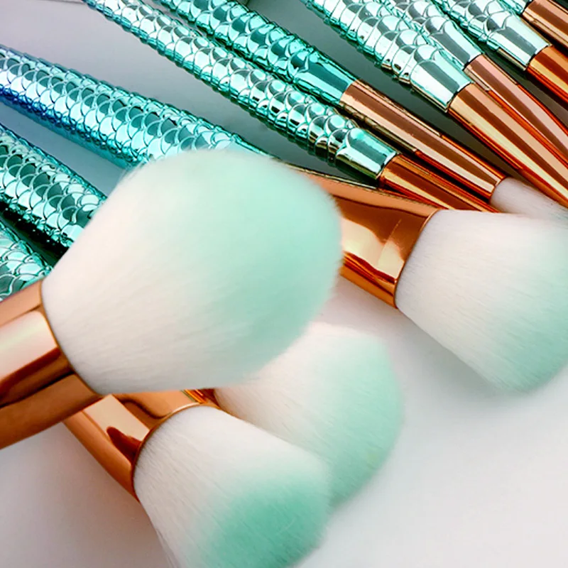 16 Mermaid Makeup Brush Gradual Blue Fish Tail Makeup Brush Makeup Tool Set Makeup Brush  Make Up Brushes