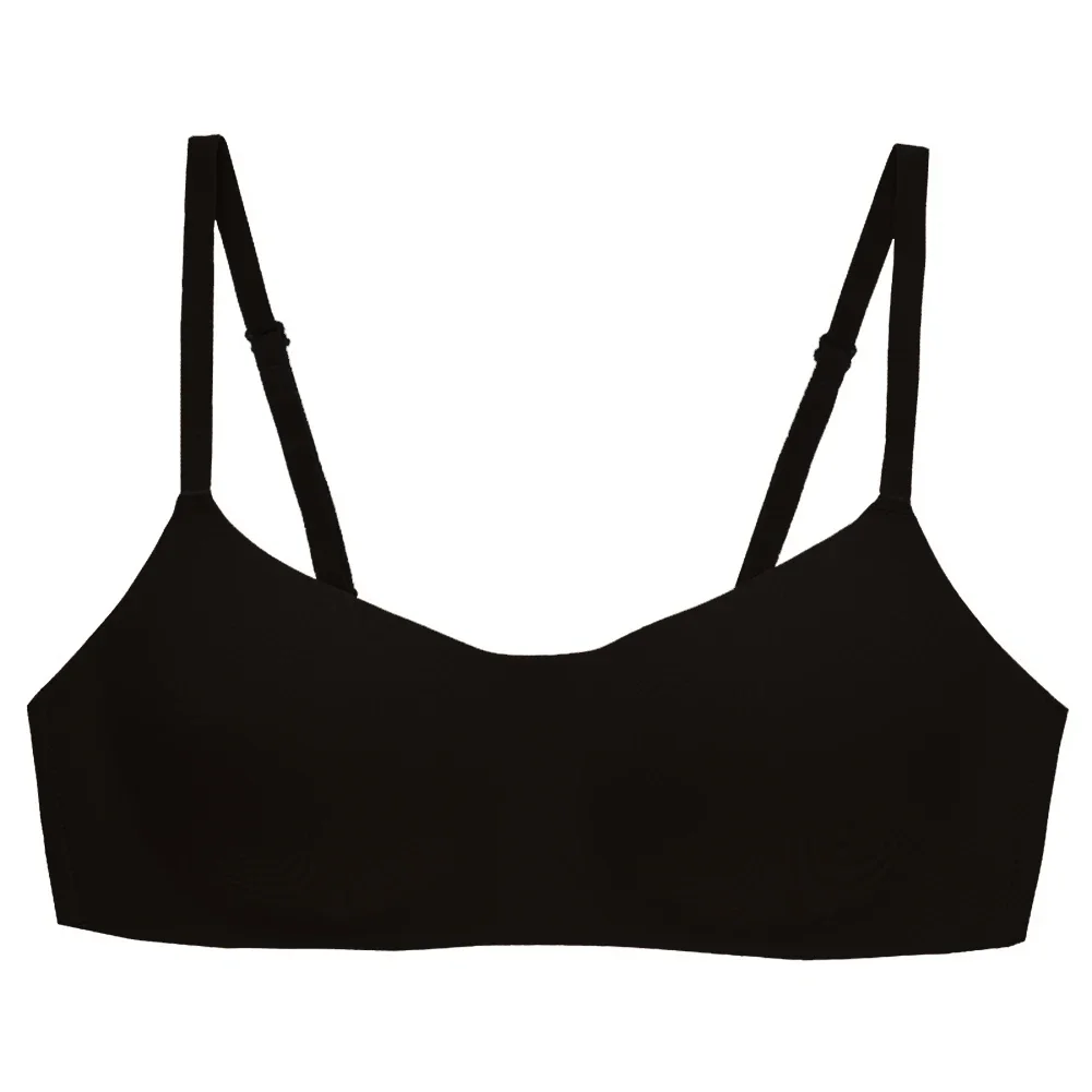 Купите два, получите один женский бюстгальтер без косточек, однотонный бюстгальтер, черный удобный тонкий бюстгальтер, всесезонный повседневный стиль