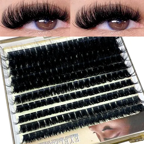 Fluffy Thick Lash Clusters DIY Eyelash Extension Mix 10-18mm Lash Clusters 160D100D Wispy Individual Eyelash Extensions Clusters