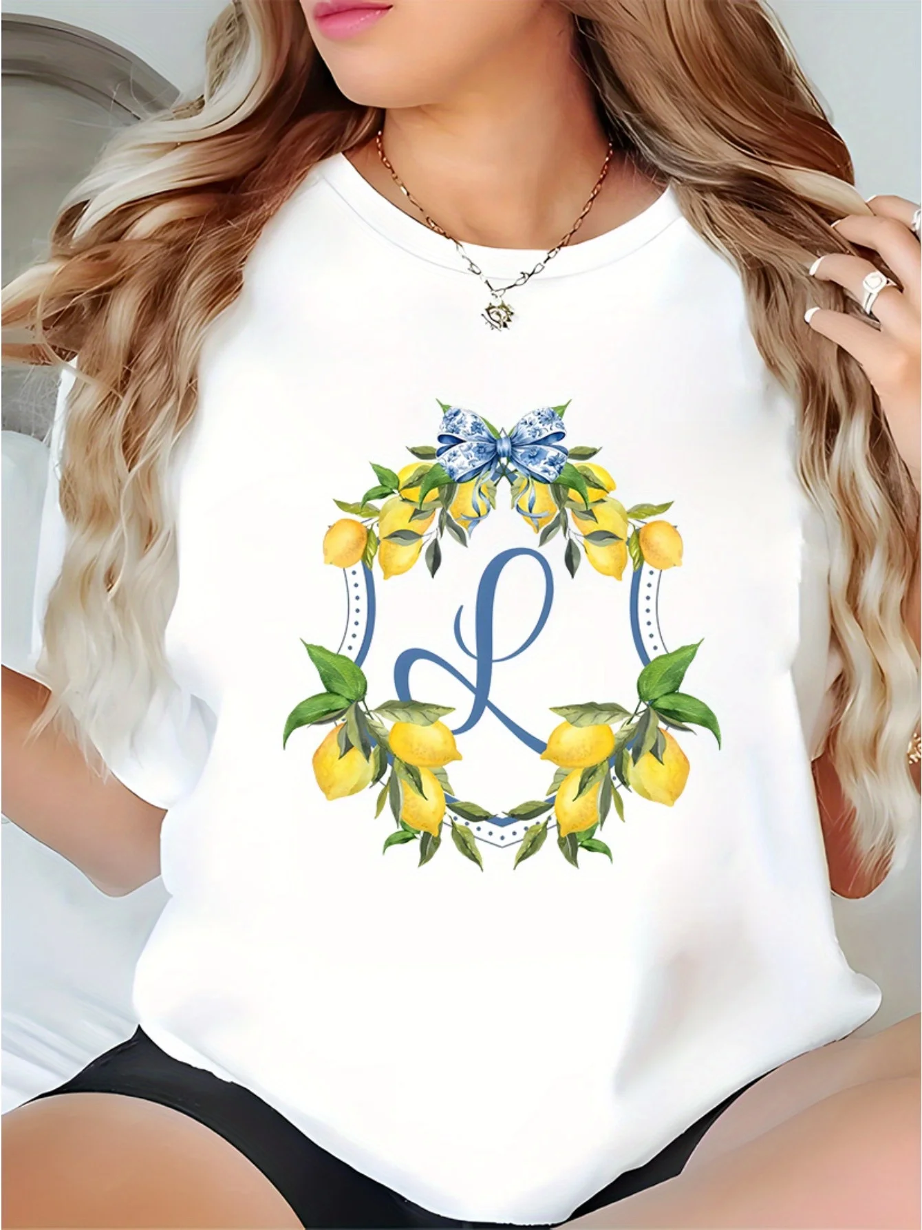 Vrouwen Wit Citroen Grafisch T-shirt Harajuku Korte Mouw Casual Dames T-shirt Kleding Straat Tops Tees Esthetische Kleding