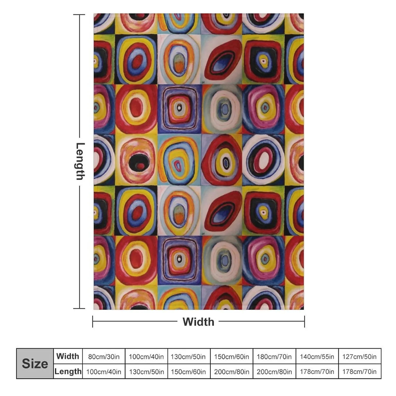 reproduced to Kandinsky colored circles Throw Blanket cosplay anime Soft Big Vintage Designers Blankets