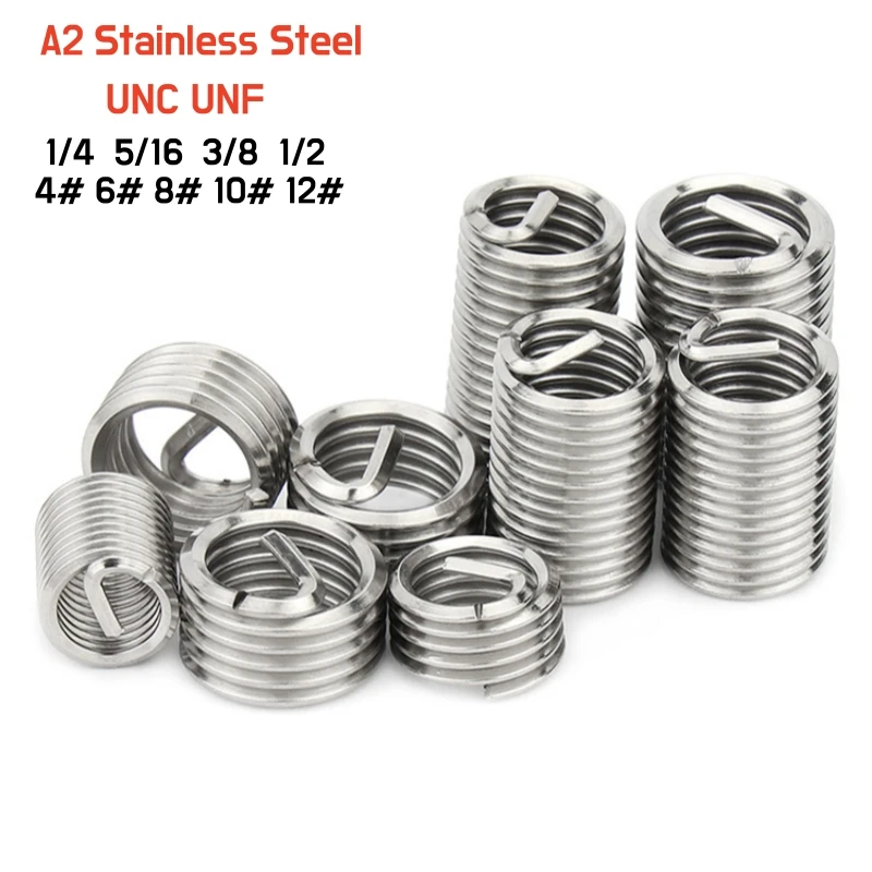 

UNC UNF 304 A2 Stainless Steel Thread Repair Wire Inserts 4# 6# 8# 10# 1/4 5/16 3/8 1/2 Heli-Coil 1D 1.5D 2D 2.5D 3D